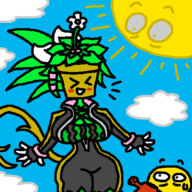 1girl artist:unknown blaster_master blaster_master_zero blush breasts cleavage colored eyes_closed huge_breasts kanna skintight skintight_suit // 512x512 // 38KB