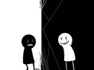 artist:unknown black crying run_and_jump smile white // 944x706 // 35KB