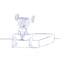 1girl abyssal dumbbell flower hair_ornament kantai_collection long_hair seaport_summer_hime sketch // 2075x2008 // 419KB