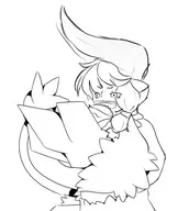 1girl artist:unknown burger disgaea eating evil_eye // 484x575 // 97KB