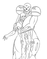 1boy 1girl artist:scorndude dark_samus hugging metroid metroid_prime scorn scorn_guy // 1875x2346 // 833KB