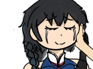 1girl aradia artist:lunaticsoda black_hair braid colored crying eyes_closed night_of_revenge smile // 880x655 // 352KB