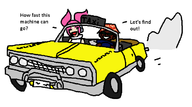 1boy 1girl car colored crazy_taxi crossover mspaint pink_hair sega space_channel_5 taxi text twintails ulala // 668x374 // 19KB