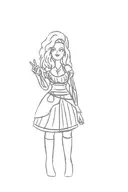 1girl artist:goseb90 dragon's_dogma dragon's_dogma_2 long_hair madeleine peace_sign smile // 596x895 // 76KB