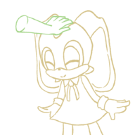 1boy 1girl animated animated_gif anon artist:nyan cream_the_rabbit disembodied_hand eyes_closed gif headpat loli sketch sonic_(series) // 1024x1024 // 104KB