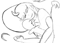 1girl ahoge anon artist:bad-draw cuddling eyes_closed haunter hex_maniac laying_down pillow plush pokemon pokemon_xy sketch sleep smile trainer_class wip // 797x572 // 187KB