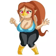 1girl breasts colored medli older the_legend_of_zelda wii_fit_trainer_attire // 2048x2048 // 246KB