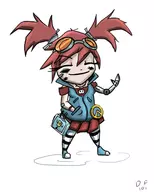 artist:drawfag101 borderlands borderlands_2 chibi colored gaige // 1200x1500 // 123KB