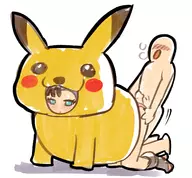 1boy 1girl artist:robojanai buttjob marnie mascot_costume pikachu pokemon pokemon_swsh // 1466x1357 // 1.9MB