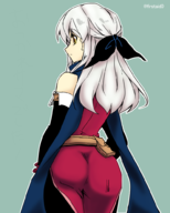 1girl colored fire_emblem from_behind grey_hair looking_back micaiah yellow_eyes yukia_(firstaid0) // 800x1000 // 425KB