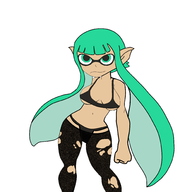 1girl bikini huge_breasts inkling mgs mgsv pantyhose quiet splatoon tentacles thong // 2000x2000 // 447KB