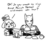 animal_crossing crossover isabelle jojo's_bizarre_adventure killer_queen shizue // 800x700 // 159KB