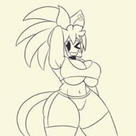 1girl artist:iggy_bomb blaster_master blaster_master_zero_2 flower gym_uniform kanna lineart short_hair thick_thighs underboob wink // 2000x2000 // 451KB