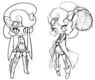 1girl artist:inawon coco_bandicoot cosplay crash_bandicoot_(series) goggles kororo rutherfor shaman_king sketch wip // 613x517 // 133KB