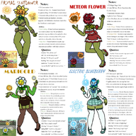 4girls artist:runebrave bikini blueberry casual_clothes coin electric_blueberry eyelashes flip_flops heels high_heels marigold meteor_flower office_attire office_lady plant plant_girl plants_vs._zombies primal_sunflower reference school_uniform schoolgirl simple_background stockings text thigh_highs zombie zombie_girl zombotany // 1080x1080 // 688KB