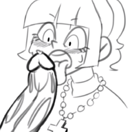 1girl artist:unknown azazel fellatio helltaker nun_outfit penis // 921x923 // 420KB