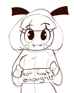 1girl enemy fangs gijinka goomba goomba_gal hood hoodie personification sign sketch super_mario text // 398x500 // 88KB