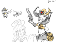 1girl artist:jpegged crazy_pizza enchanted_arms gun yuki // 1332x983 // 590KB