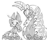 1boy 1girl artist:unknown blush leavanny looking_at_viewer pokemon scolipede sketch // 2048x1750 // 373KB