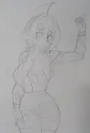 1girl artist:novam blazblue es huge_breasts monochrome office_lady wip // 1022x1506 // 65KB