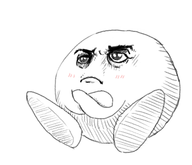 angry blush kirby kirby_(series) monochrome realistic // 448x384 // 59KB