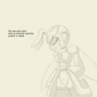 1girl artist:unknown beta_design honey_woman mega_man_(series) panties robot skirt_lift text // 3000x3000 // 879KB