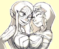 artist:setz asherah crossover dark_souls gwynevere huge_breasts shin_megami_tensei strange_journey symmetrical_docking // 861x715 // 588KB