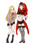 2girls artist:unknown cosplay odin_sphere outfit_swap persona persona_3 velvet yukari_takeba // 1219x1709 // 168KB
