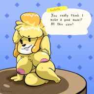 1girl animal_crossing anthro areola areolae armpit armpit_hair artist:halfdime breasts dog dog_girl fat fluff furry huge_breasts isabelle nipples pose seductive_pose thick_thighs // 3500x3500 // 1009KB