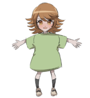 1boy blush brown_eyes brown_hair chihiro_fujisaki colored danganronpa embarrassed oversized_clothes short_hair sweat // 997x1090 // 237KB