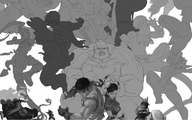 abandoned abs chun-li cleavage dhalsim ibuki juri_han ken_masters muscles rainbow_mika ryu street_fighter street_fighter_v twintails zangief // 1508x942 // 700KB