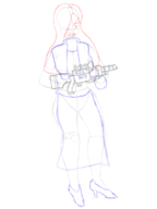 1girl enter_the_gungeon gun long_hair sketch synergrace weapon // 1200x1600 // 349KB