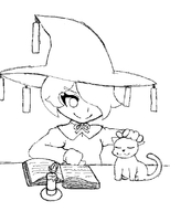 artist:qcoatlus book candle cat elisa_cotillard momodora momodora_reverie_under_the_moonlight petting witch // 641x801 // 61KB