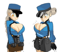 2girls artist:justdavefnd caroline huge_breasts justine persona persona_5 // 1500x1304 // 937KB