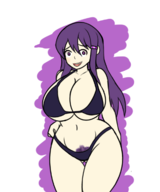 1girl artist:iggy_bomb colored doki_doki_literature_club! pubic_hair thick yuri_(ddlc) // 1000x1200 // 334KB