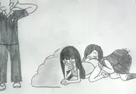 1boy 2girls anilingus artist:billyfutureboy bottomless rhythm_heaven rhythm_heaven_girl traditional_medium // 2903x2002 // 2.7MB