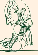 1girl artist:strugglingquota final_fantasy sitting yuffie_kisaragi // 696x1000 // 121KB