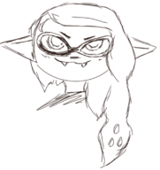 1girl artist:unknown inkling inkling_girl monochrome sketch splatoon // 749x796 // 204KB