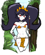 1girl artist:esao303 ashley body_paint ponytail red_eyes scar scratch tribal warioware // 499x610 // 172KB