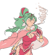 1girl artist:davewaterfalls fire_emblem green_hair smoking solo tiki // 1000x1085 // 317KB