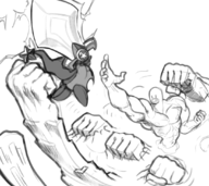 crossover diglett fight kirby kirby_(series) sword // 1093x971 // 525KB