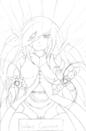 1girl final_fantasy gijinka long_hair omega personification robot robot_girl text traditional_medium // 790x1200 // 450KB