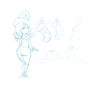 ass christmas helena_headbasket monochrome nude rayman_(series) rayman_origins sketch // 1600x1500 // 423KB