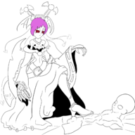 1boy 1girl darkstalkers femdom flat_chest lilith_aensland // 2160x2160 // 760KB