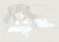 age_of_ishtaria artist:blysill bath bubbles cleavage huge_breasts kiyohime looking_at_viewer text // 1549x1109 // 531KB