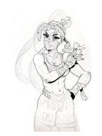 alternate_costume artist:cmonies ibuki midriff street_fighter text wip // 900x1200 // 1.0MB