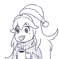 artist:pureo2 christmas christmas_collab_2017 collab fire_emblem fire_emblem_awakening hot_chocolate lucina santa_hat sweater winter // 800x800 // 229KB