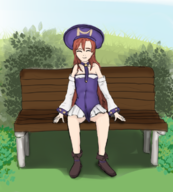 1girl atelier_(series) atelier_iris bench lita_blanchimont sitting // 669x744 // 542KB