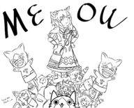 1girl catalina fang felynes lineart meowstress monster_hunter monster_hunter_generations pointy_ears skin_fang text wink // 1536x1243 // 806KB
