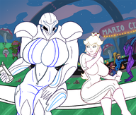4boys 4girls artist:scorndude breasts colored dark_samus ghost huge_breasts king_boo legs_crossed looking_at_partner mario metroid petey_piranha piranha_plant princess_peach racing_suit ridley samus sitting suit super_mario tagme thick_thighs unzipped whispering wip zipper // 1800x1526 // 1.2MB
